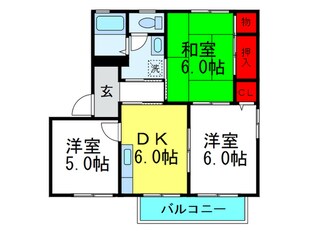 ハイツ翔Ｂ棟の物件間取画像